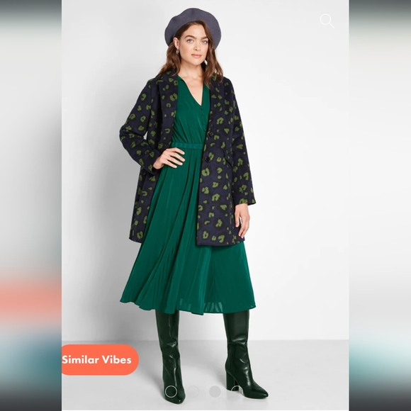 NWT ModCloth Green A-Line Dress sz 4 - Picture 3 of 8